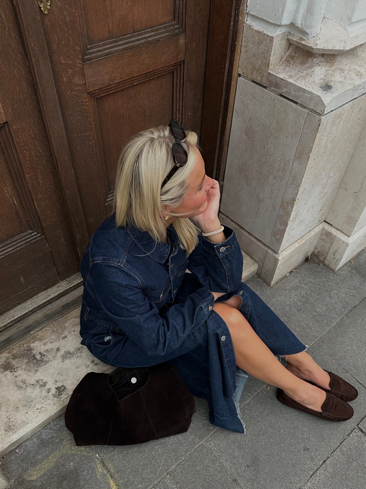 VMMOLLY Long Dress - Dark Blue Denim